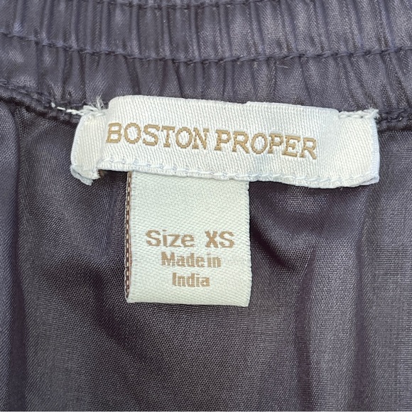 Boston Proper Navy Blue Satin A-Line Flounce Maxi Longline Skirt Size XS - Picture 3 of 9